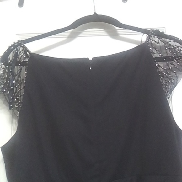 DJ-JAZ. Dark blue evening Gown with sequence around the top Size 16 - Picture 6 of 7